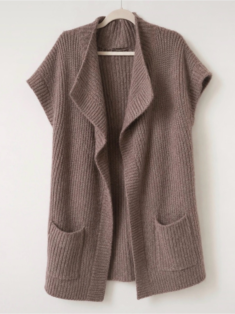 Ann Taylor Marled Knit Open Front Sweater Vest Cardigan Medium